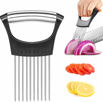 Produktbild von Sicherer Gemüseschneider aus Edelstahl mit Handgriff