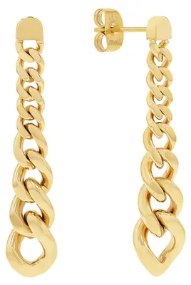 Produktbild von s.Oliver Damen Ohrhänger 2039751 Edelstahl gelbgold IP Panzergliederung