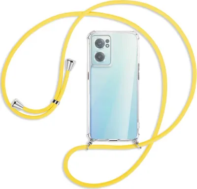 Produktbild von Handykette Backcover-Schutzhülle mit Band (Metall silberfarben) für OnePlus Nord 2 CE - gelb
