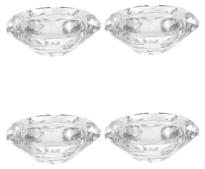 Produktbild von 4 Stück Kristall Kerzenhalter in Diamantform für Tischdekoration