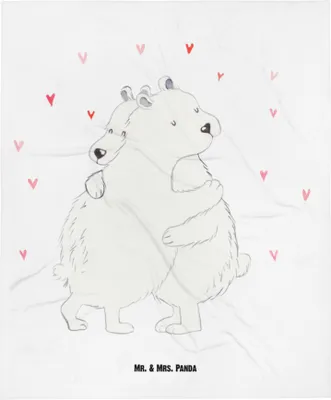 Produktbild von Mr. & Mrs. Panda Babydecke Eisbär Umarmen - Weiß - Geschenk, Schlummerdecke, Lustige Sprüche, Kinderdecke, Fleecedecke, Erstlingsdecke, Plaid
