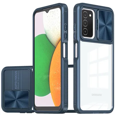 Immagine prodotto di Custodia Galaxy A53 5G, Custodia ibrida in TPU trasparente con copertura scorrevole per fotocamera Samsung Galaxy A53 5G blu