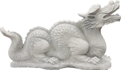 Produktbild von Schöner Chinesischer Drache aus Steinguss perfekt für den Garten die Terrasse oder den Vorgarten ist Frostfest Witterungsbeständig und Neu 40cm H, PO-1791