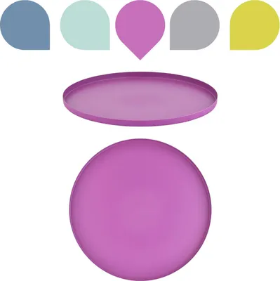 Image de Marrakech Plateau de service rond 25 cm grand rose | Plateau de service comme décoration de table pour la cuisine et la chambre | Plateau pour bougies comme décoration de Noël pour le salon ou la chambre Décoration
