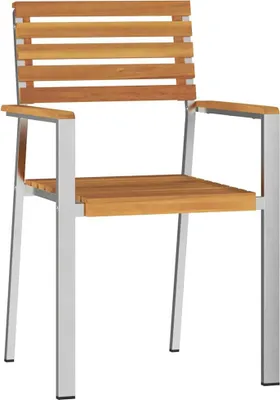 Produktbild von vidaXL Gartenstuhl 4 pcs Massives Akazienholz und Edelstahl
