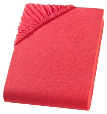 Produktbild von Jersey Spannbettlaken 140-160x200 cm Spannbettuch 100% Baumwolle Bettlaken, Rot