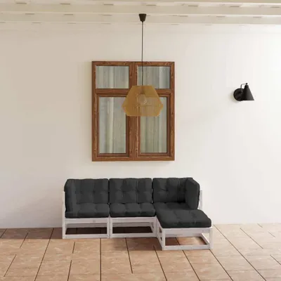 Produktbild von ZMH 4-tlg. Garten-Lounge-Set mit Kissen Kiefer Massivholz