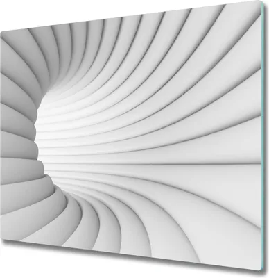 Produktbild von Glas Herdabdeckplatte 60x52 cm Spritzschutz Glasabdeckplatte Schneidebrett Tunnel Abstrakt