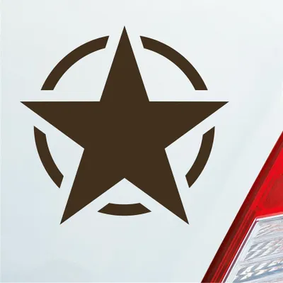 Produktbild von Auto Aufkleber US Army Stern USA Amerika America 10,2x9,7 cm Braun Sticker Heckscheibenaufkleber