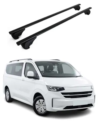 Image de Barres de toit Transversales pour VW Transporter T7 2024-2026 Acier Noir 2Pcs, Image générée par une IA