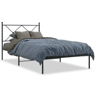 Obrázek produktu pro vidaXL Postel s čelem kovová černá 100x190 cm
