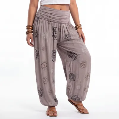 Produktbild von Haremshose Damen weite Hose mit Gummizug Sommerhose Gr. 36 bis 48 Schlupfhose