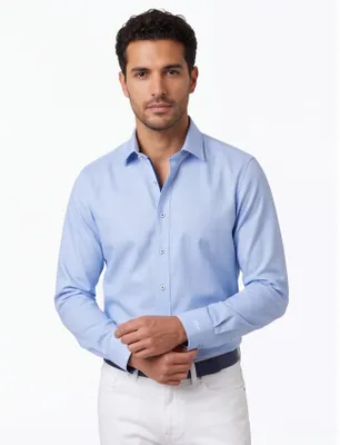 Produktbild von Olymp Hemd hellblau Body Fit semi-weiten Spread-Kragen