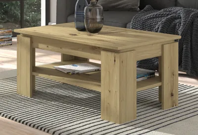 Produktbild von Couchtisch "Selen" in Artisan Eiche Beistelltisch mit Ablage 100 x 60 cm