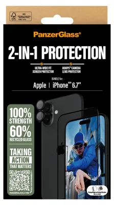 Productafbeelding van PanzerGlass 2-in-1 bundel voor de iPhone 16 Plus