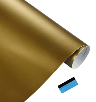 Produktbild von Matte Vinylfolie für Auto & Motorrad, blasenfrei, Dekoration, Gold, 50cm x 150cm