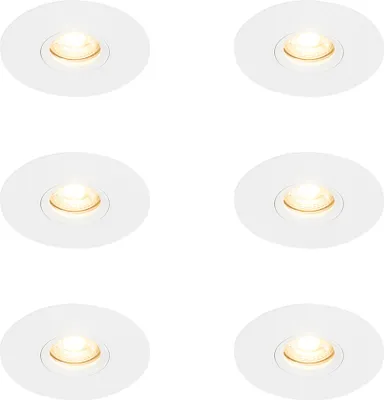 Zdjęcie produktu dla QAZQA – zestaw 6 nowoczesnych reflektorów wpuszczanych, białe, 12 cm – Buco I salon I sypialnia – aluminium – przystosowane do żarówek LED GU10