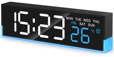 Digitalwecker mit LED, 12/24h, Datum, Temperatur, Schlummerfunktion