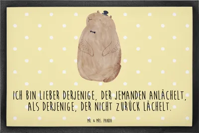 Produktbild von Mr. & Mrs. Panda fußmatte Murmeltier 60 x 90 cm - Gelb Pastell - Geschenk, Respekt, Anstand, Freundlichkeit, Gummimatte, Knigge, Lustige Sprüche, Schmutzmatte