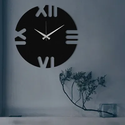 Produktbild von Opviq, Leon- ENZ1428, Schwarz, Wanduhren, 48 x 48 cm, 100% Metall (Dicke: 1