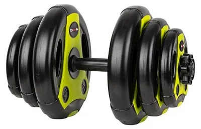 Zdjęcie produktu dla Zestaw hantli Insportline do ćwiczeń jedną ręką, 3–18 kg, czarno-zielony
