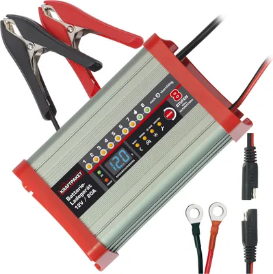 Produktbild von Dino KRAFTPAKET 20A-12V intelligentes automatisches Batterieladegerät, für Blei-Säure, GEL, EFB, Start-Stop AGM-Batterie KFZ-Ladegerät Auto Wohnmobil
