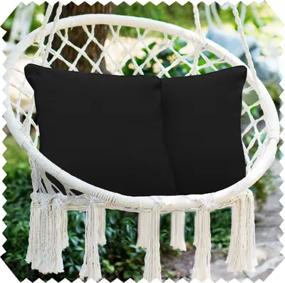 Produktbild von novely® 2er-Set OUTDOOR DEKOKISSEN - Wasserabweisende Zierkissen - Wetterfester Kissenbezug - Kissenhülle in 45x45 cm - Farbe: 0301 Schwarz | Ausführung: nur Bezüge (ohne Füllung)