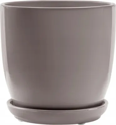 Immagine prodotto di Vaso da fiori in Vetroceramica con piattino 13 cm beige
