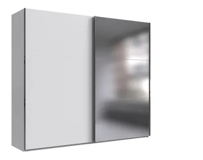 Produktbild von Schwebetürenschrank >palermo< in WEISS / SPIEGEL - 250x216x65 (BxHxT)