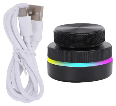 Immagine prodotto di Manopola personalizzata con luce RGB, doppio pulsante, controllo del volume per sfogliare le pagine, 2,4 G BT, connessione USB-C, supporto per Wi
