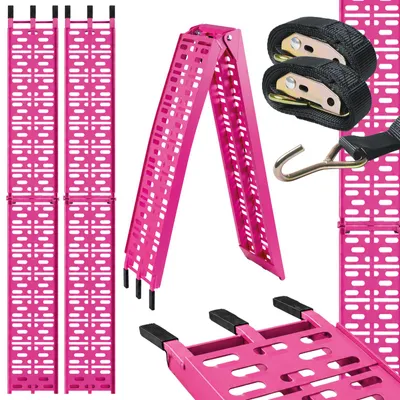Produktbild von TRUTZHOLM 2x Auffahrrampe klappbar 228 cm Traglast 680 kg Alu gelocht Rampe Motorradrampe pink