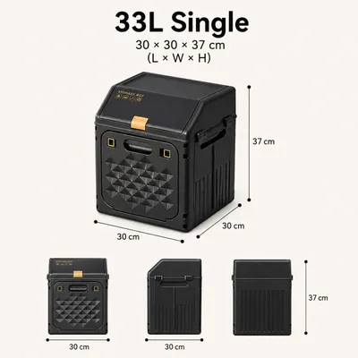 Immagine prodotto di Contenitore in pelle per il bagagliaio dell'auto - Borsa organizer pieghevole - Capacità di 33 litri - Forma rettangolare - Contenitore per emergenze
