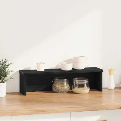 Obrázek produktu pro vidaXL Kuchyňský regál stohovatelný černý 50x15x16 cm Materiál na bázi dřeva