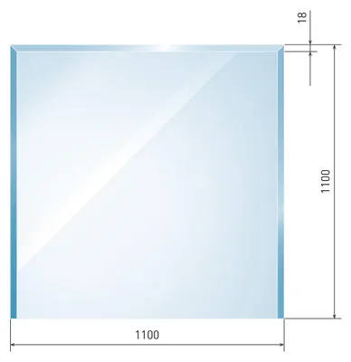 Produktbild von Raik Kamin Glasplatte Quadrat inkl. Facette
