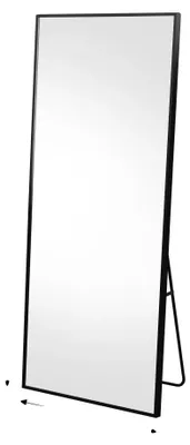 Obrázek produktu pro Celotělové zrcadlo, minimalistický design, obdélníkový tvar, černé, 177 x 77 cm