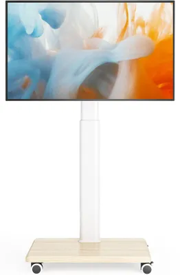 Image de Meuble TV sur roulettes - Support TV mobile - 27 à 65 pouces - VESA 100 x 100 à 400 x 400 mm - Noir