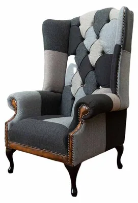 Produktbild von Chesterfield Ohrensessel Sessel 1 Sitzer Sofa Couch Polster Textil