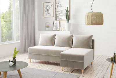 Image de AX LIVING Canapé d'angle Petit Farring Moderne 204 cm en Beige - Style et fonctionnalité
