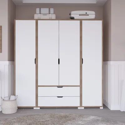 Immagine prodotto di Skye Decor, Nisan 1600-024, legno di noce chiaro, armadio, 140 x 182 x 45 cm, 100% pannelli truciolari rivestiti in melamina