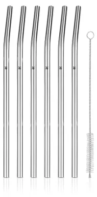 Productafbeelding van WMF BaricTrinkhalm-set van Cromargan®, 24 cm, 6-delig plus reinigingsborstel, artikelnummer 122232