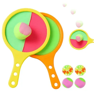 Productafbeelding van Klittenband Balvangspel met 2 Peddels en 4 Ballen