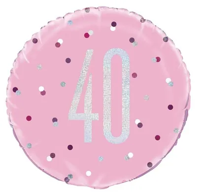 Produktbild von Folienballon rosa & silber Zahl 40