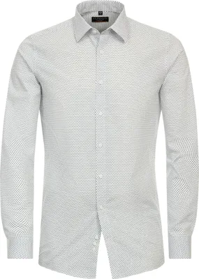 Produktbild von REDMOND Herren Businesshemd Langarm Kent Slim-Fit Blau gemustert M