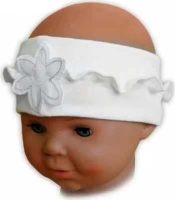 Immagine prodotto di Cerchietto Baby Nellys con fiore e volant - bianco, 80/92