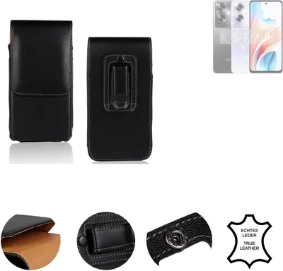 Produktbild von K-S-Trade Holster Gürteltasche Handy Hülle Schutzhülle kompatibel mit Oppo A79 5G Handyhülle Leder schwarz, 1x