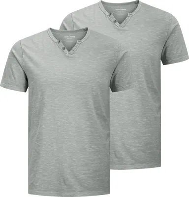 Produktbild von 2er Pack JACK & JONES Herren T-Shirts JJESPLIT Neck Tee SS