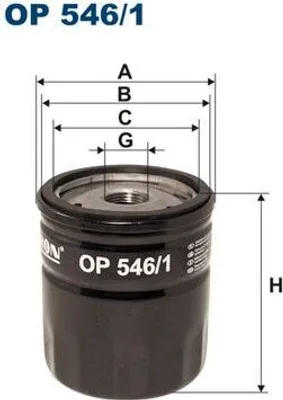 Produktbild von FILTRON Ölfilter OP 546/1 Anschraubfilter für Ford, Ø 77mm, Höhe 85mm, Gewinde M20x1,5