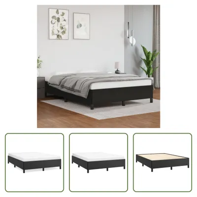 Produktbild von The Living Store Bettgestell Schwarz 140x190 cm Kunstleder