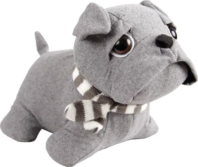 Produktbild von Türstopper (Silber ) Mops/Bulldogge 25x20cm Türsack, Plüschdeko schwer ( 1000g ) für innen, Fensterfeststeller , Kinderzimmer Deko