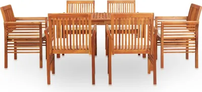 Immagine prodotto di vidaXL set da pranzo da giardino 7 pezzi con cuscini in legno massiccio di acacia